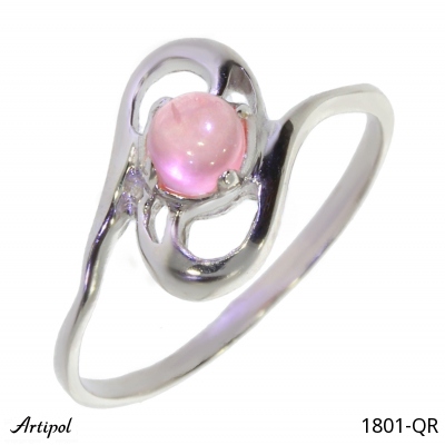 Ring 1801-QR with real Quartz rose
