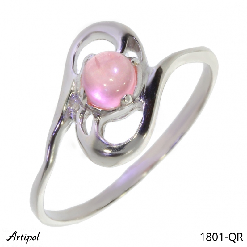 Ring 1801-QR with real Rose quartz