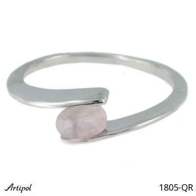 Ring 1805-QR with real Rose quartz