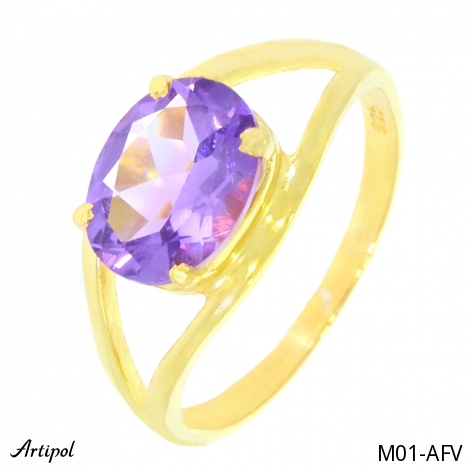 Ring M01-AFV with real Amethyst