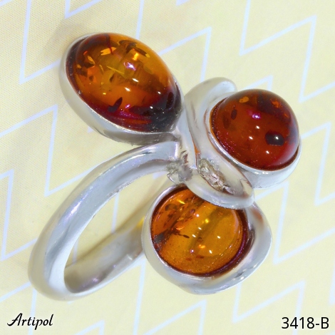 Ring 3418-B mit echter Bernstein