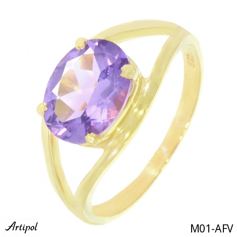 Ring M01-AFV with real Amethyst