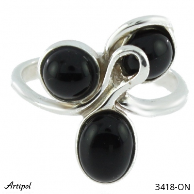 Bague 3418-ON en Onyx noir véritable