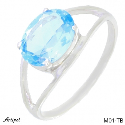 Ring M01-TB with real Blue topaz