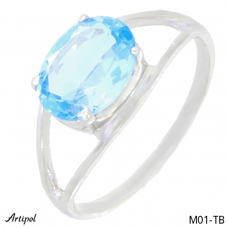 Ring M01-TB with real Blue Topaz