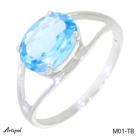 Ring M01-TB with real Blue topaz