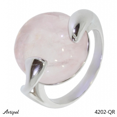 Ring 4202-QR with real Rose quartz