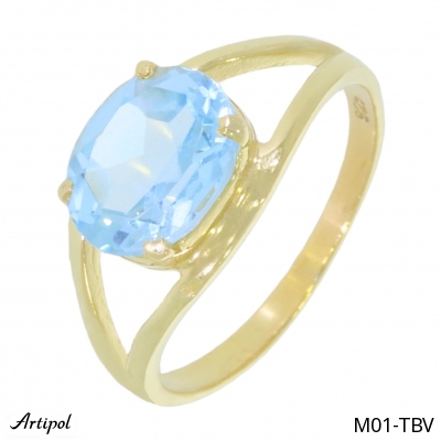Ring M01-TBV mit echter vergoldetem blauen Topas