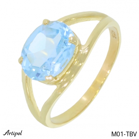 Ring M01-TBV with real Blue topaz