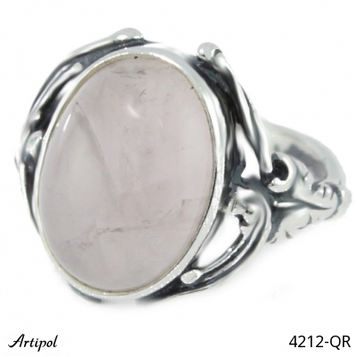 Ring 4212-QR with real Rose quartz