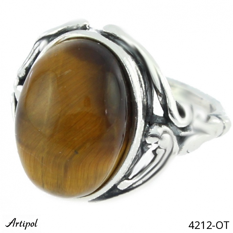 Bague 4212-OT en Oeil de tigre véritable