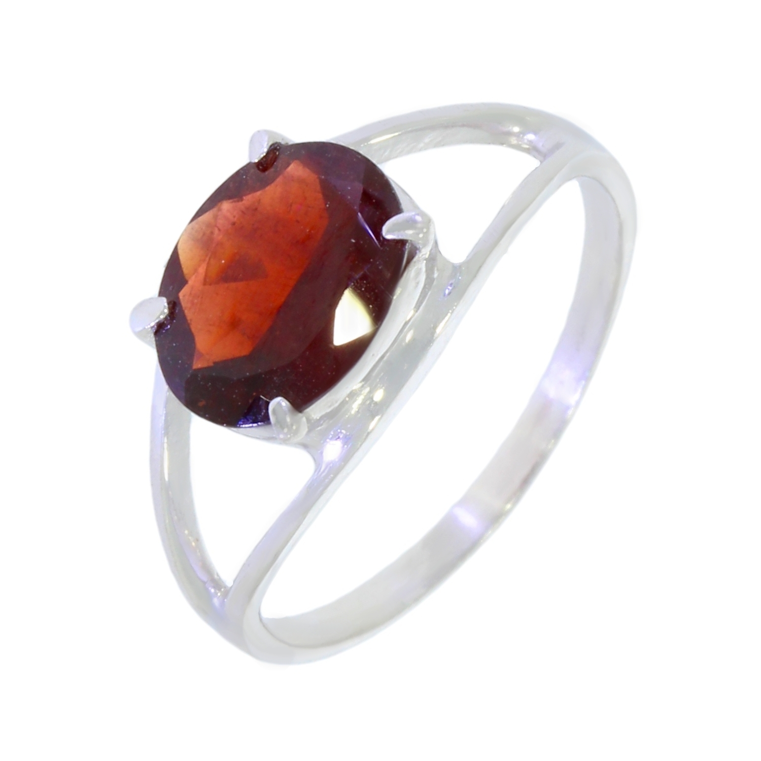 Bague M01-G en Grenat véritable Bijoux en Argent rhodié pour Femme