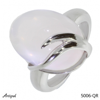 Ring 5006-QR with real Quartz rose