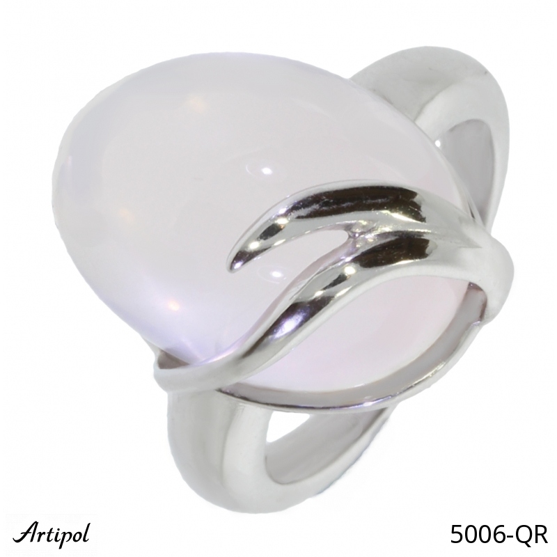 Ring 5006-QR with real Rose quartz