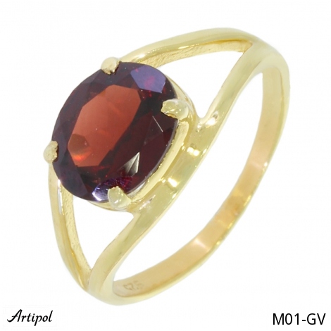 Bague M01-GV en Grenat véritable