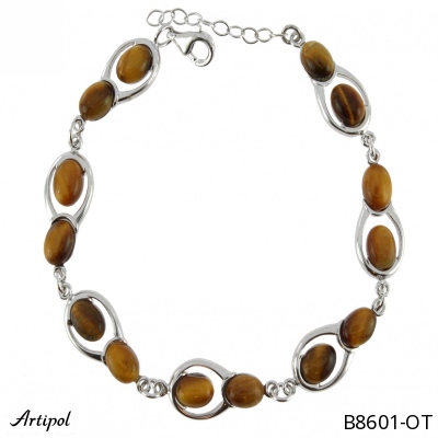 Bracelet B8601-OT with real Tiger Eye