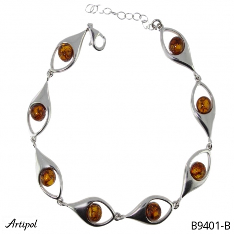 Armreif B9401-B mit echter Bernstein