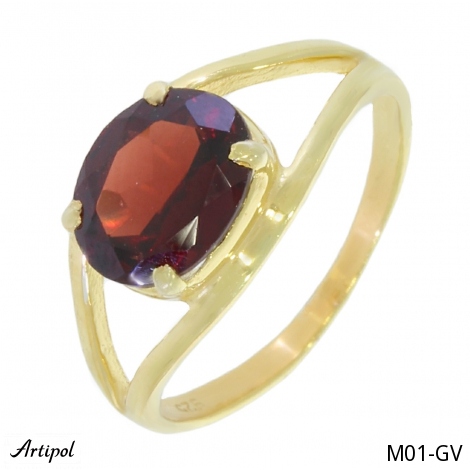 Ring M01-GV mit echter vergoldetem Granat