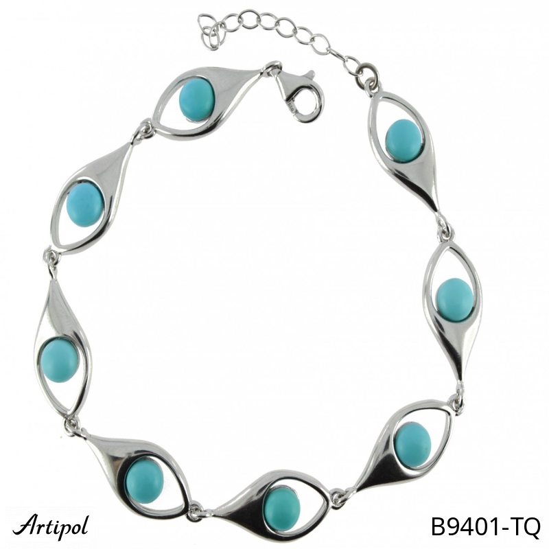 Bracelet B9401-TQ en Turquoise véritable