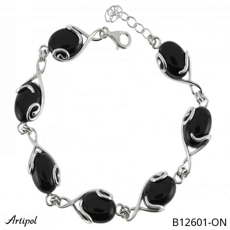 Bracelet B12601-ON with real Black Onyx