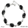 Bracelet B12601-ON en Onyx noir véritable