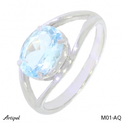 Ring M01-AQ with real Aquamarine