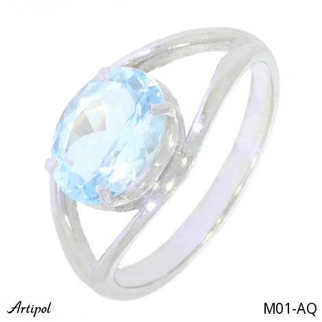 Bague M01-AQ en Aigue-marine véritable