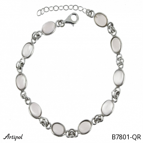 Armreif B7801-QR mit echter Rosenquarz