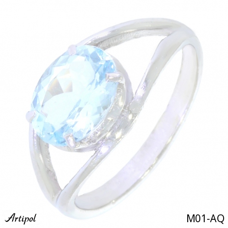 Ring M01-AQ with real Aquamarine