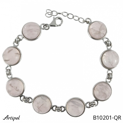 Bracelet B10201-QR with real Rose Quartz