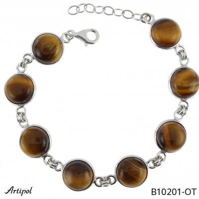 Bracelet B10201-OT with real Tiger's eye