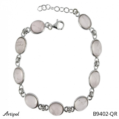 Bracelet B9402-QR with real Rose quartz