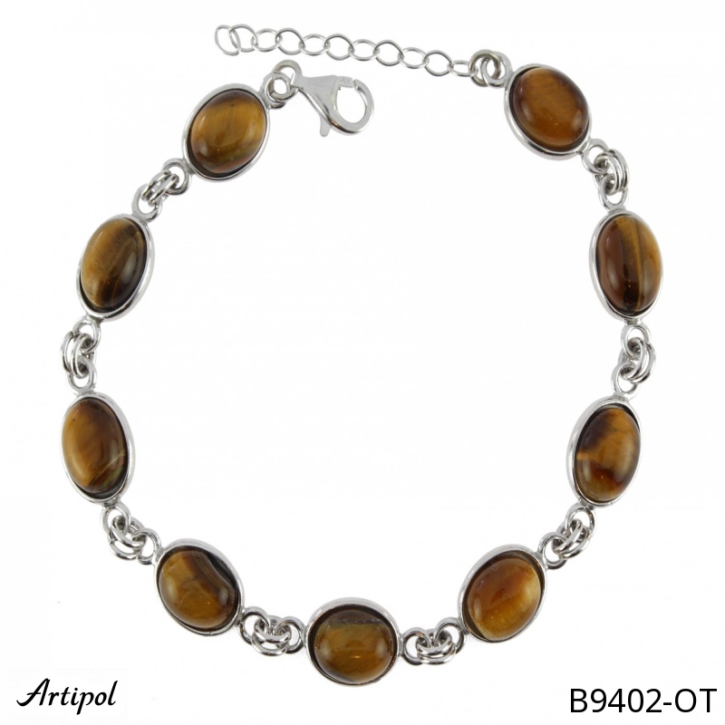 Bracelet B9402-OT with real Tiger's eye