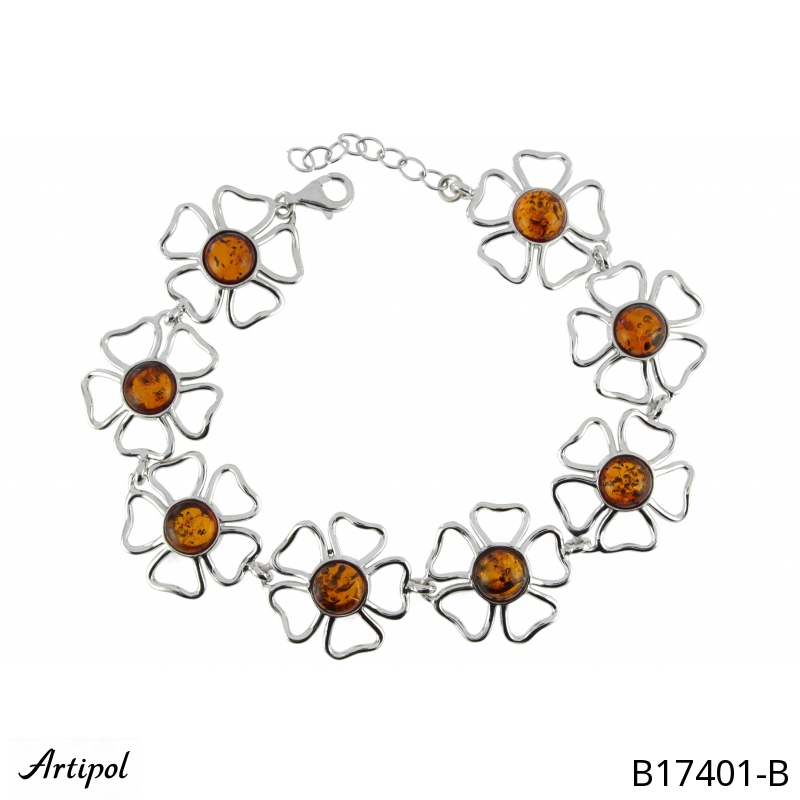 Bracelet B17401-B with real Amber