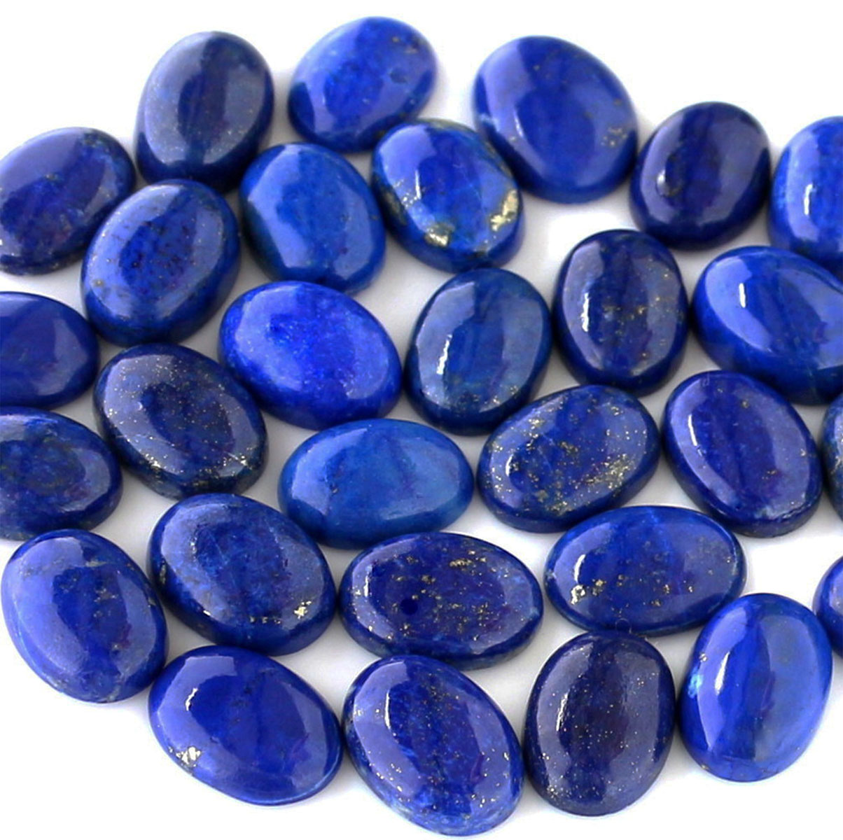 Calibrated lapis lazuli cabochons