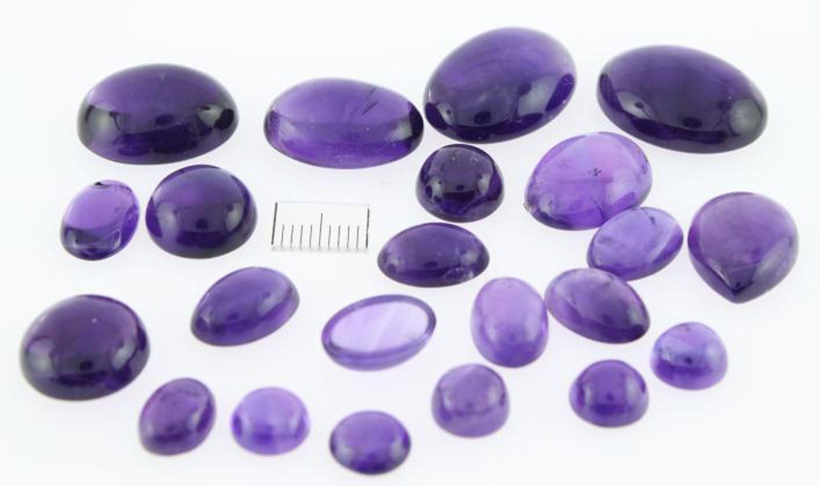 Calibrated amethyst cabochons